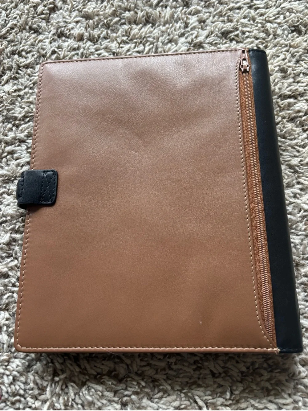 filoFAX Tan Black Leather-Style Organizer nappa leather mint nappa Italian